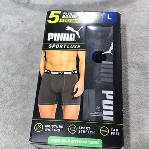 Puma Men's 5-Pack Sport Luxe Performance Boxer Brief, Multicolor, Size Large